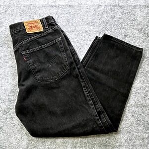 Levi's 550 Relaxed Fit Jeans Mens W38 L32 Black Denim Straight Leg Vintage 90's